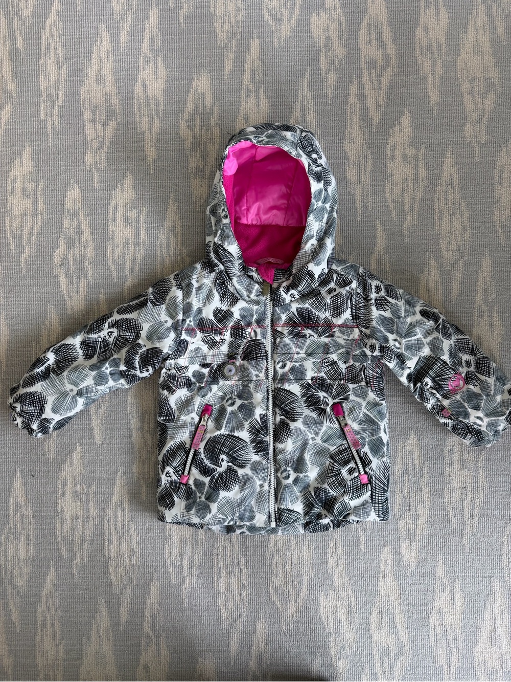 Obermeyer Kids Pink Floral-Accented Puffer Jacket